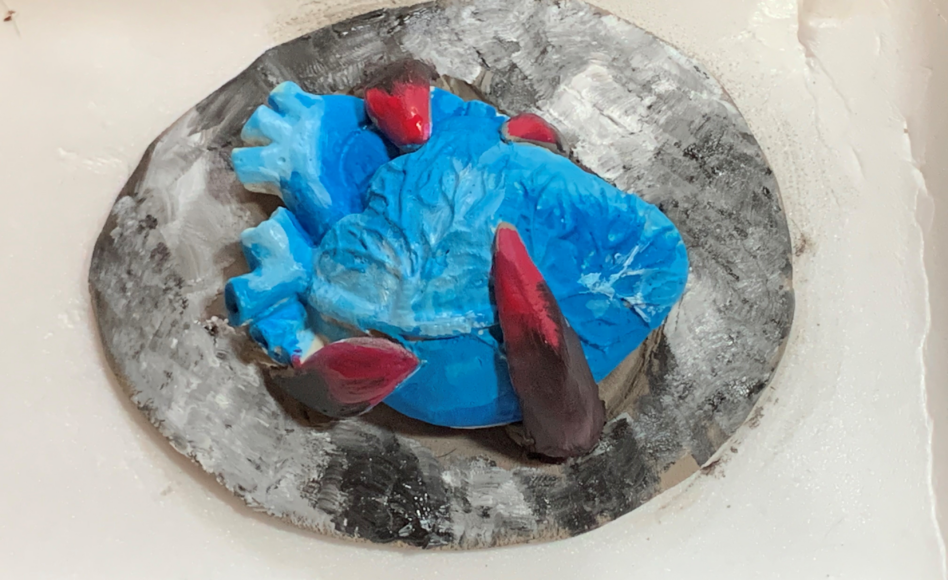 a heart made of clay