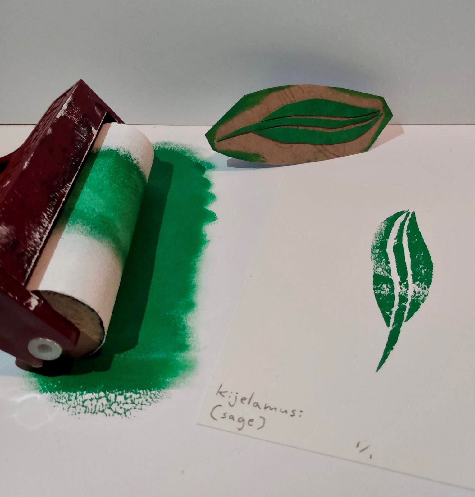 Make Day! Medicine is all around us Make Day activity paint roller next to stamp of sage