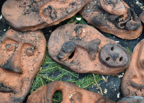 An image of indigenous clay masks