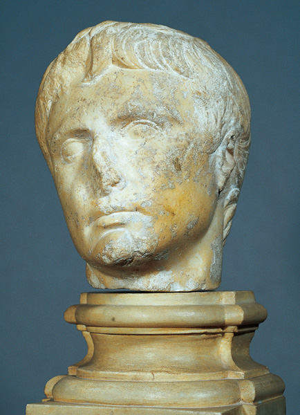 A marble bust of Emperor Augustus