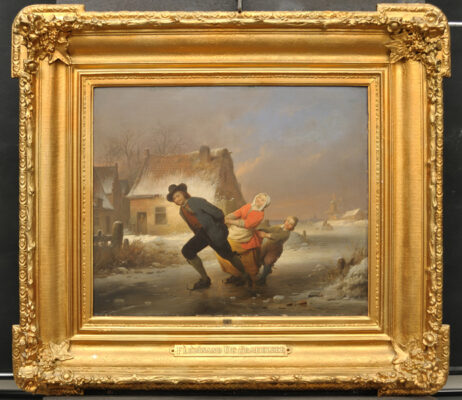 Skating in Holland Painting